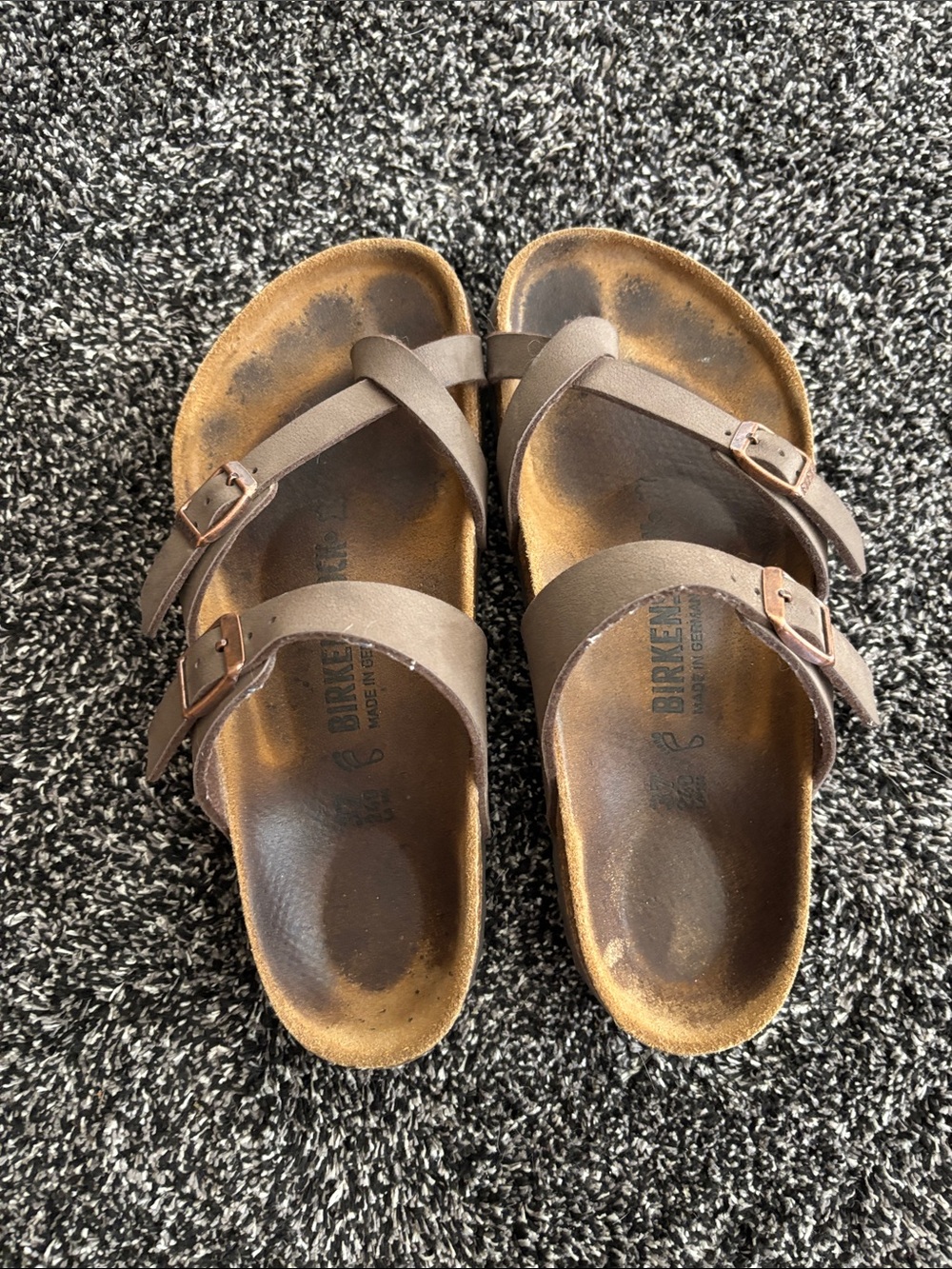 Birkenstock Women’s Brown Double-Strap Slide Sandals